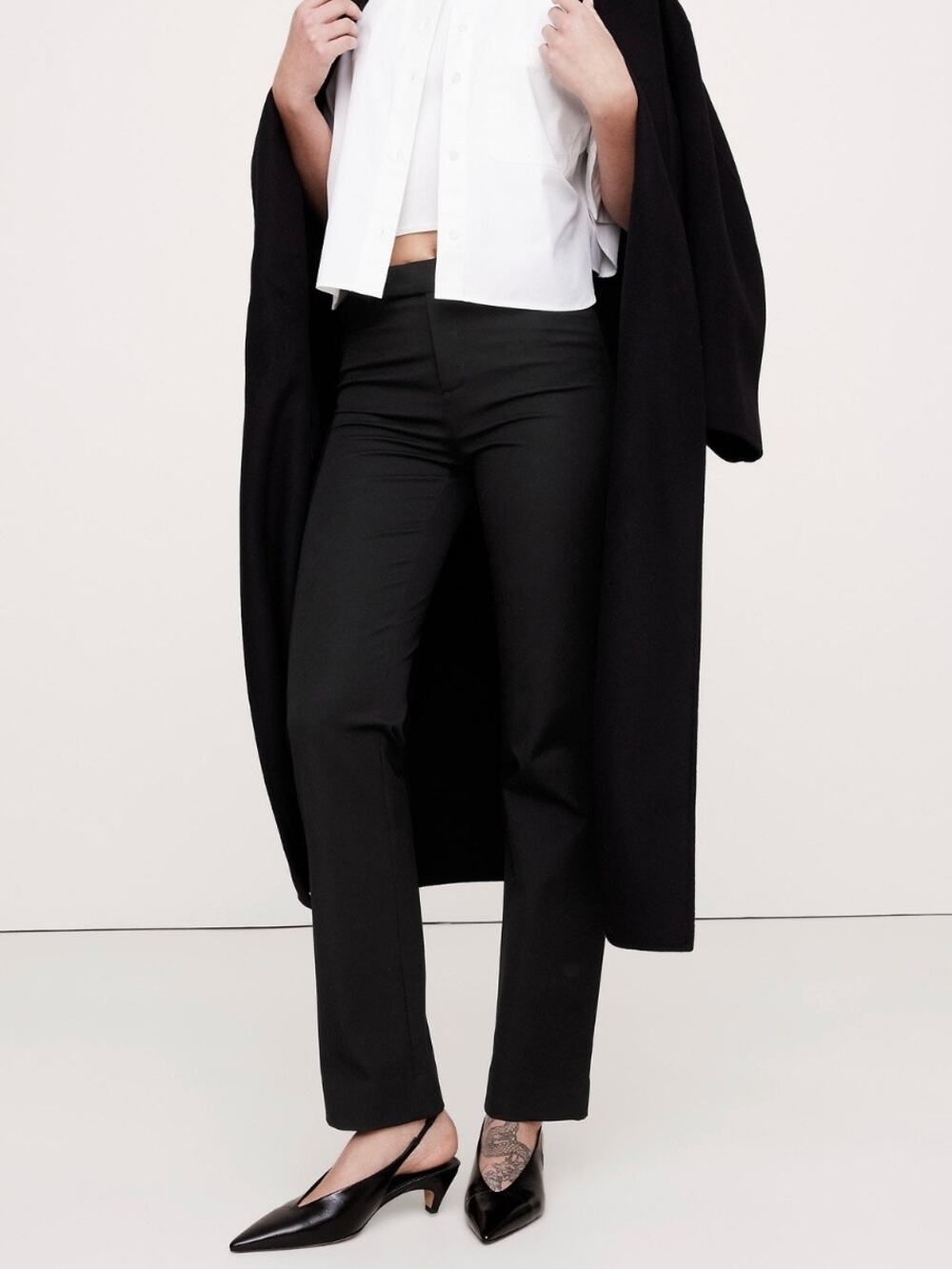 Banana Republic Mid Rise Straight Sloan Pant Black 10 754557
